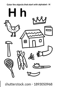 Worksheet Printable Activity Book, Color the objects