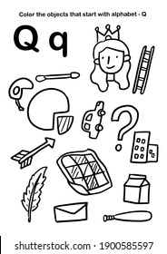 Worksheet Printable Activity Book, Color the objects