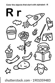 Worksheet Printable Activity Book, Color the objects