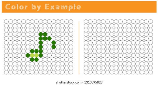 Worksheet. Puzzle task, game for preschool kids. Color by example. Coloring book. Vector illustration. Paint the circles. - Vector AI
