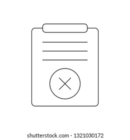 worksheet rejected icon vector
