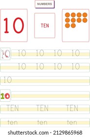 Worksheet showing the spelling of numbers.
