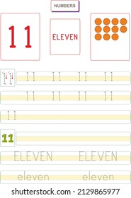 Worksheet showing the spelling of numbers.