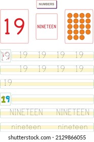 Worksheet showing the spelling of numbers.