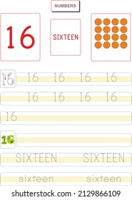 Worksheet showing the spelling of numbers.