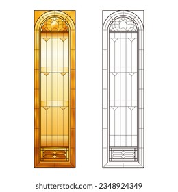 Worksheet with Stained Church glass in yellow gradient colors.