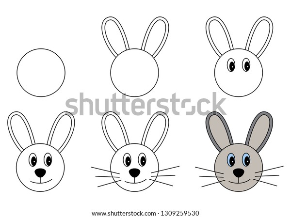 how to draw a rabbit step by step for kids