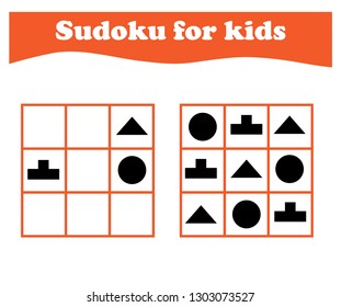 Worksheet. Sudoku for kids. Game for preschool kids, training logic