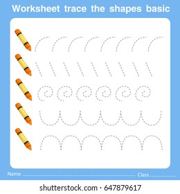 Worksheet trace the shapes basic 