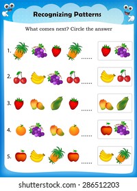 Worksheet Understanding Patterns | Complete Pattern With Correct Picture