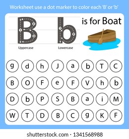 Worksheet use a dot marker to color each B