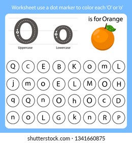 Worksheet use a dot marker to color each O