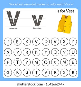 Worksheet Use A Dot Marker To Color Each V