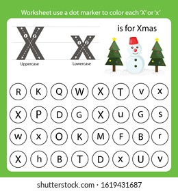 Worksheet use a dot marker to color each X