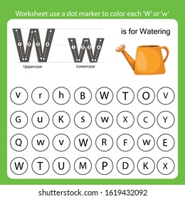 Worksheet use a dot marker to color each W