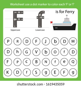 Worksheet use a dot marker to color each F
