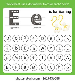 Worksheet use a dot marker to color each E