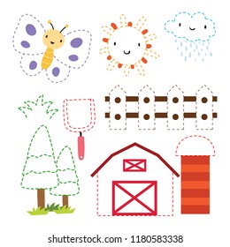 worksheet vector design for kid, artwork vector design for kid