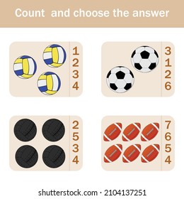 worksheet vector design, task to calculate the answer and connect to the correct number. Logic game for children.