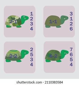 worksheet vector design, task to calculate the answer and connect to the correct number. Logic game for children.