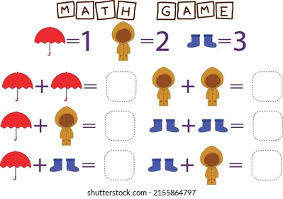 worksheet vector design, task to calculate the answer and connect to the correct number. Logic game for children.
