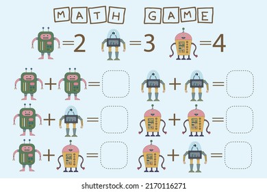 worksheet vector design, task to calculate the answer and connect to the correct number. Logic game for children.

