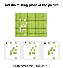 Worksheet. Visual logic puzzle: Find missing piece - Educational game for kids, puzzle. development of spatial thinking in children (suitable both for kids and adults). Task game what will be the top 