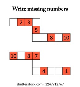 worksheet,  write the missing numbers. Mathematics task. Learning mathematics, numbers. Tasks for counting for preschool children. worksheet for preschool kids
