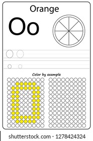 Worksheet. Writing A-Z, alphabet, exercises game for kids. Writing letter O