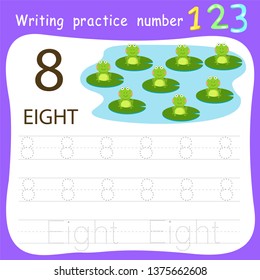 Worksheet Writing practice number eight