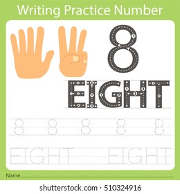 worksheet Writing practice number eight