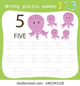 Worksheet Writing practice number five