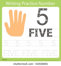 worksheet Writing practice number five