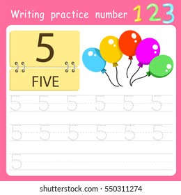 worksheet Writing practice number five