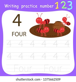 Worksheet Writing practice number four