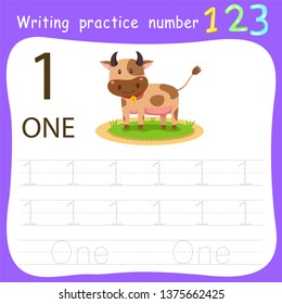 Worksheet Writing practice number one