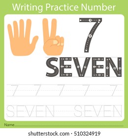 worksheet Writing practice number seven