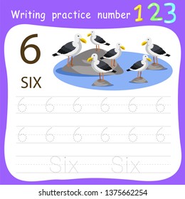 Worksheet Writing practice number six