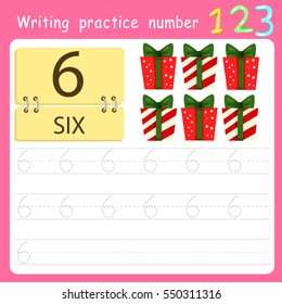 worksheet Writing practice number six