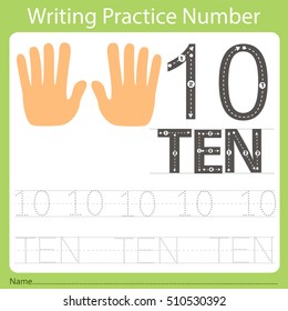 worksheet Writing practice number ten