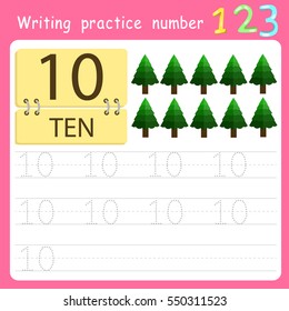 worksheet Writing practice number ten