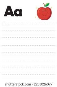 Worksheet.Alphabet activity for pre schoolers and kindergarten.Alphabet tracing letter A activity. Printable page