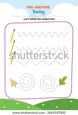 Worksheets or activity sheets for learning exercises for kids and preschoolers, learn to write and trace lines with dotted patterns