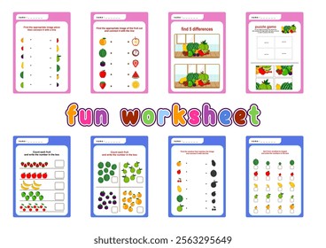 worksheets for kindergarten, preschooler and early childhood children, preschool that support the development of thinking, fine motor skills, and basic academic concepts.