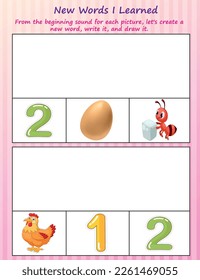 Worksheets for Learning to Write Three-Letter Words, Homeschool, Phonics, Beginning Sounds Worksheets, Logic Literacy Worksheets, Solution tea and hot
