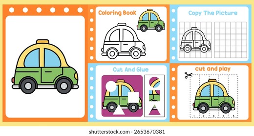 planilhas pacote para crianças um vetor de carro. carro de design 