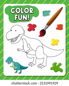 Worksheets template with color fun! text illustration