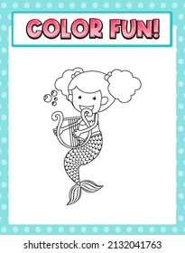 Plantilla de hojas de cálculo con diversión de color! ilustración de esquema de texto y fusión