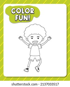 Plantilla de hojas de cálculo con diversión de color! ilustración de esquema de texto y de texto