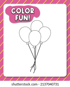 Plantilla de hojas de cálculo con diversión de color! ilustración de esquema de texto y globo